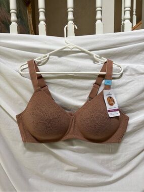 New Jockey Brown Full Coverage Smooth Lace T Shirt Bra 42C ~